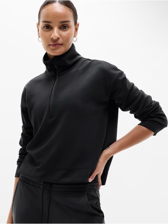 Athleta Tops - Athleta Black Seasoft Quarter-Zip